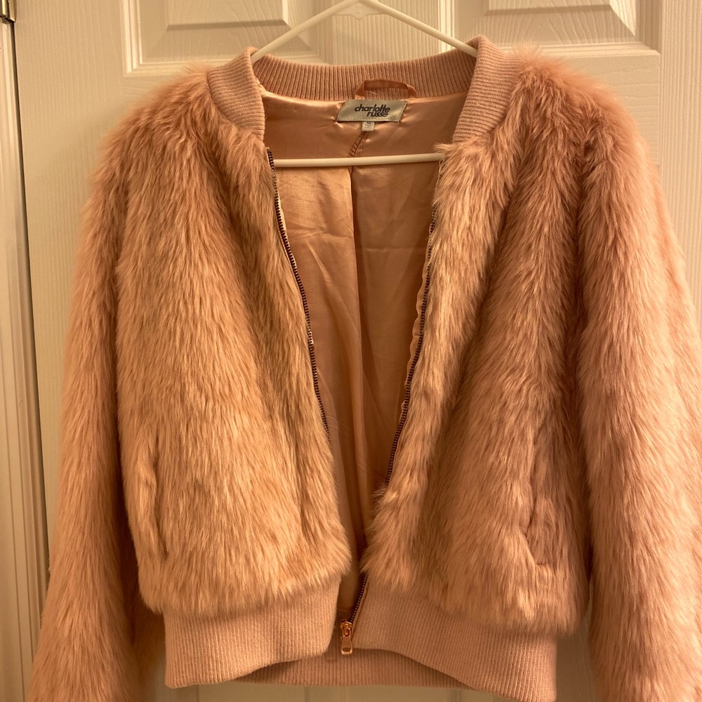 Charlotte Russe Size Medium Fauz Fur Pink Jacket